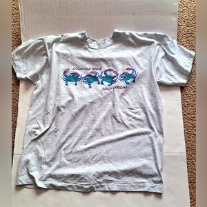 Vintage BEST FRUIT OF THE LOOM Gray Graphic Tee - Litchfield Beach Design.